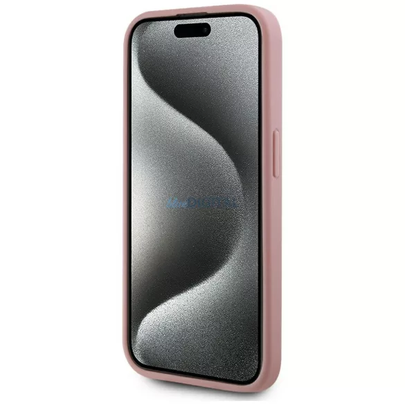 Karl Lagerfeld „Wrinkled Metal Signature” tok az iPhone 15 Pro, rózsaszín