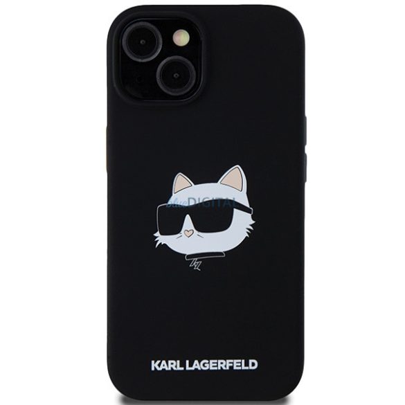 Karl Lagerfeld KLHMP15SSCHPPLK Silicone Choupette Head MagSafe-kompatibilis tok iPhone 15/14/13 - fekete