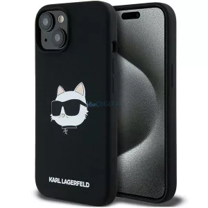 Karl Lagerfeld KLHMP15MSCHPPLK Silicone Choupette Head MagSafe-kompatibilis tok iPhone 15 Plus - fekete