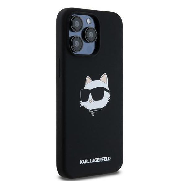 Karl Lagerfeld KLHMP15XSCHPPLK Silicone Choupette Head MagSafe keménytok iPhone 15 Pro Max - fekete