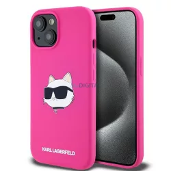   Karl Lagerfeld KLHMP15MSCHPPLF Silicone Choupette Head MagSafe-kompatibilis tok iPhone 15 Plus - rózsaszín