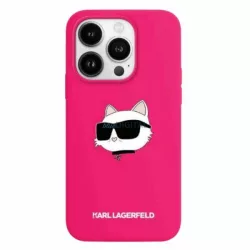   Karl Lagerfeld KLHMP15LSCHPPLF Silicone Choupette Head MagSafe-kompatibilis tok iPhone 15 Pro - rózsaszín