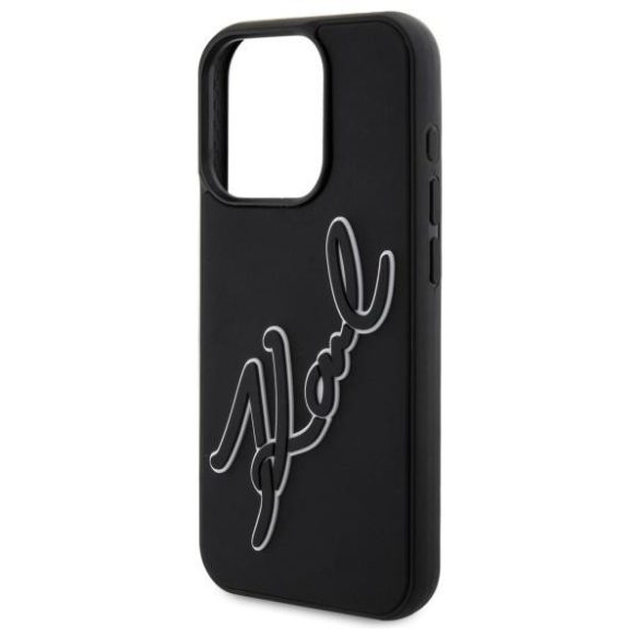 Karl Lagerfeld KLHCP15L3DRKSDLK 3D Rubber Signature tok iPhone 15 Pro - fekete