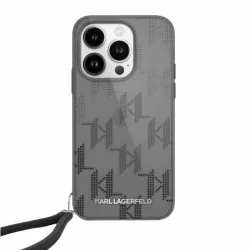   Karl Lagerfeld KLHCP15LHKDPNSK IML Mono KL Pattern & Cord tok iPhone 15 Pro - fekete