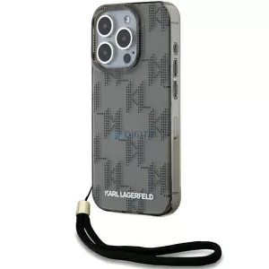 Karl Lagerfeld KLHCP15XHKDPNSK IML Mono KL Pattern & Cord tok iPhone 15 Pro Max - fekete