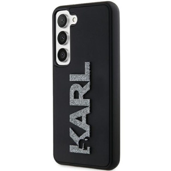 Karl Lagerfeld KLHCS24S3DMBKCK 3D Rubber Glitter Logo keménytok Samsung Galaxy S24 - fekete