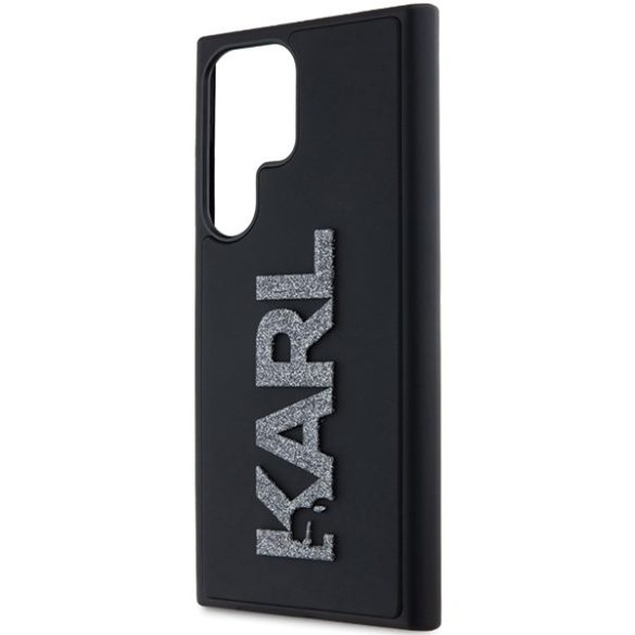 Karl Lagerfeld KLHCS24L3DMBKCK 3D Rubber Glitter Logo keménytok Samsung Galaxy S24 Ultra - fekete