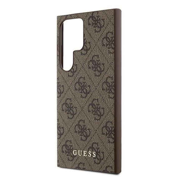 Guess GUHCS24LG4GFBR 4G Metal Gold Logo keménytok Samsung Galaxy S24 Ultra - barna