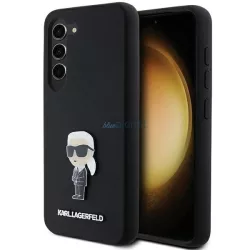   Karl Lagerfeld KLHCS24MSMHHKNPK Silicone Ikonik Metal Pin tok Samsung Galaxy S24 Plus - fekete