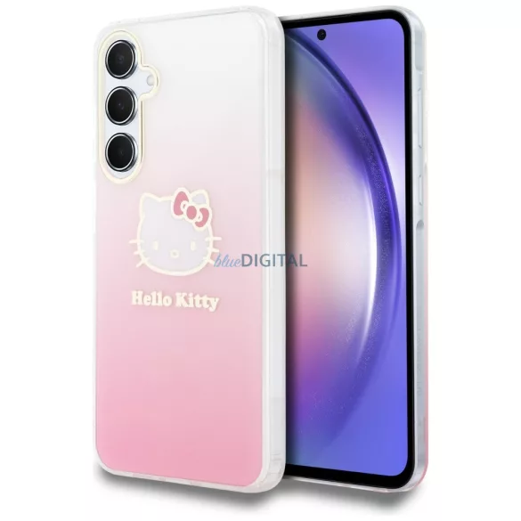 Hello Kitty HKHCSA55HDGKEP IML Gradient Electrop Kitty Head keménytok Samsung Galaxy A55 - rózsaszín