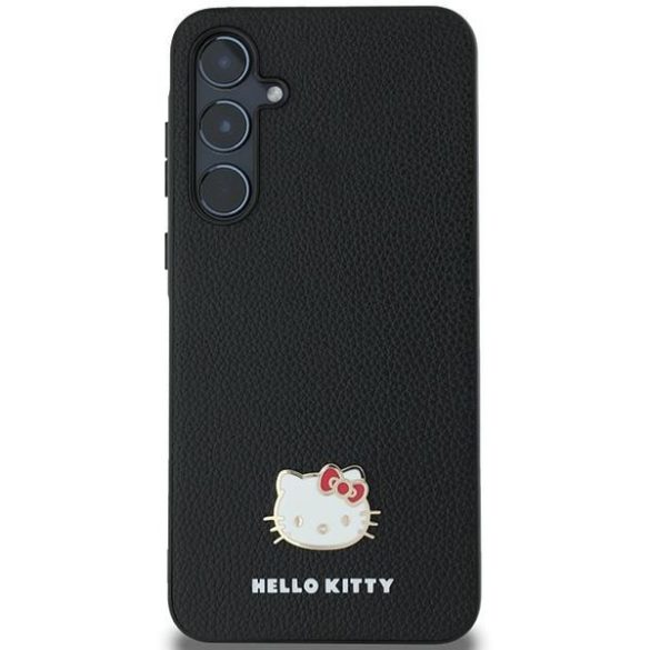 Hello Kitty HKHCSA55PGHDLMK Metal Logo Kitty Head keménytok Samsung Galaxy A55 - fekete