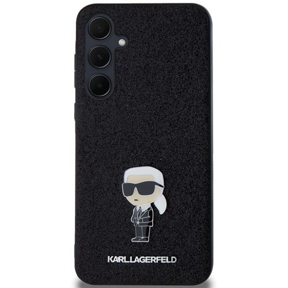 Karl Lagerfeld KLHCSA35GKNPSK Fixed Glitter Ikonik Logo Metal Pin keménytok Samsung Galaxy A35 - fekete