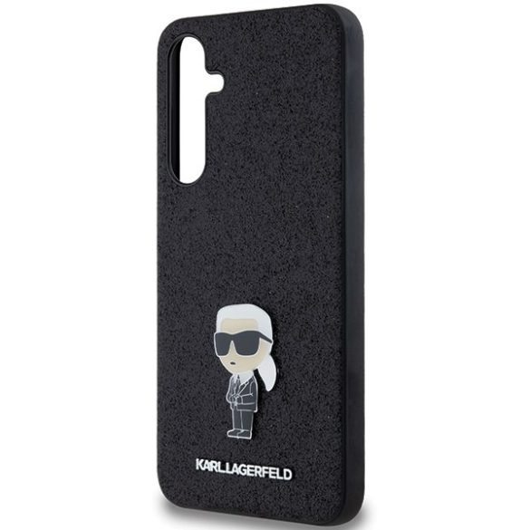 Karl Lagerfeld KLHCSA35GKNPSK Fixed Glitter Ikonik Logo Metal Pin keménytok Samsung Galaxy A35 - fekete