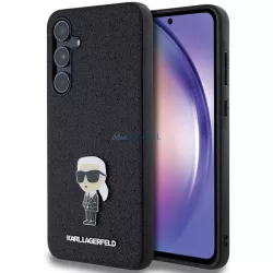   Karl Lagerfeld KLHCSA55GKNPSK Fixed Glitter Ikonik Logo Metal Pin keménytok Samsung Galaxy A55 - fekete