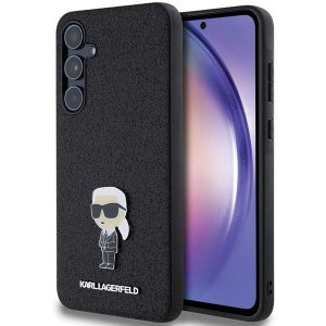 Karl Lagerfeld KLHCSA55GKNPSK Fixed Glitter Ikonik Logo Metal Pin keménytok Samsung Galaxy A55 - fekete