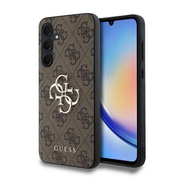 Guess GUHCSA354GMGBR 4G Big Metal Logo keménytok Samsung Galaxy A35 - barna