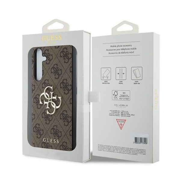 Guess GUHCSA354GMGBR 4G Big Metal Logo keménytok Samsung Galaxy A35 - barna