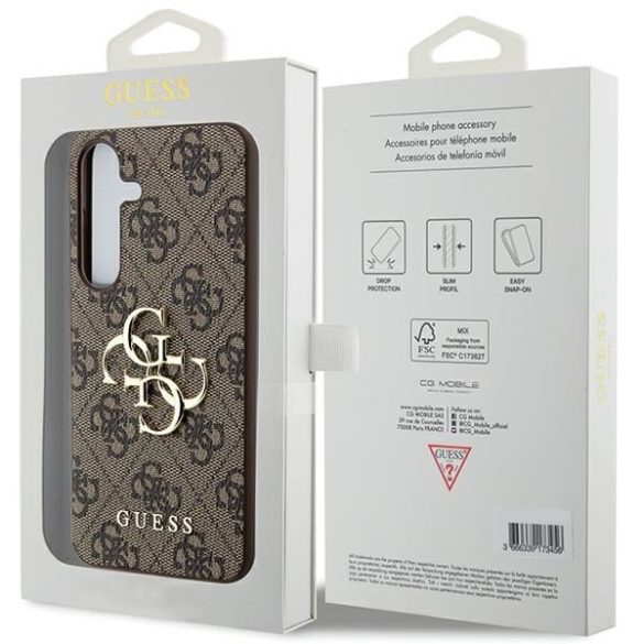 Guess GUHCSA554GMGBR 4G Big Metal Logo keménytok Samsung Galaxy A55 - barna