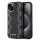 DKNY DKHMP15SPCPVSLK Leather Checkered Mono Pattern MagSafe-kompatibilis tok iPhone 15 - fekete