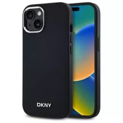   DKNY DKHMP14SPSCMCLK Plain Logo MagSafe-kompatibilis keménytok iPhone 14 - fekete