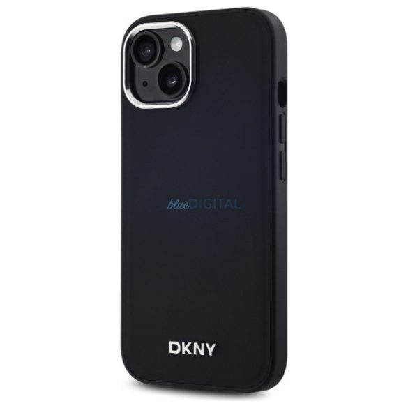 DKNY DKHMP14SPSCMCLK Plain Logo MagSafe-kompatibilis keménytok iPhone 14 - fekete