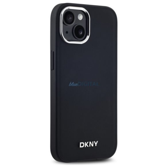 DKNY DKHMP14SPSCMCLK Plain Logo MagSafe-kompatibilis keménytok iPhone 14 - fekete