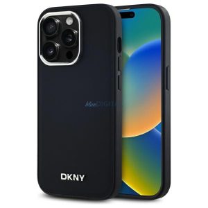 DKNY DKHMP14LPSCMCLK Plain Logo MagSafe-kompatibilis keménytok iPhone 14 Pro - fekete