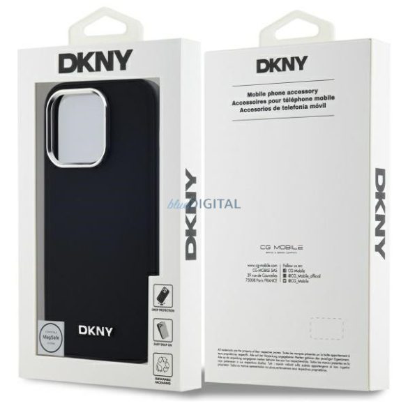 DKNY DKHMP14LPSCMCLK Plain Logo MagSafe-kompatibilis keménytok iPhone 14 Pro - fekete