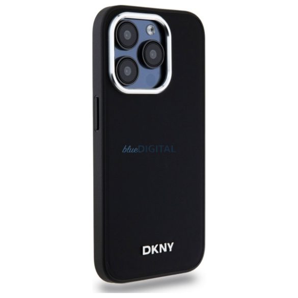 DKNY DKHMP15LPSCMCLK Plain Logo MagSafe keménytok iPhone 15 Pro - fekete