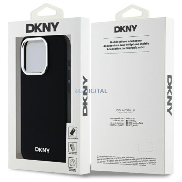 DKNY DKHMP15LPSCMCLK Plain Logo MagSafe keménytok iPhone 15 Pro - fekete