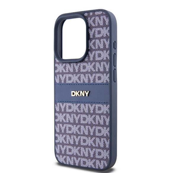 DKNY DKHCP15LPRTHSLB Leather Mono Stripe & Metal Logo tok iPhone 15 Pro - kék