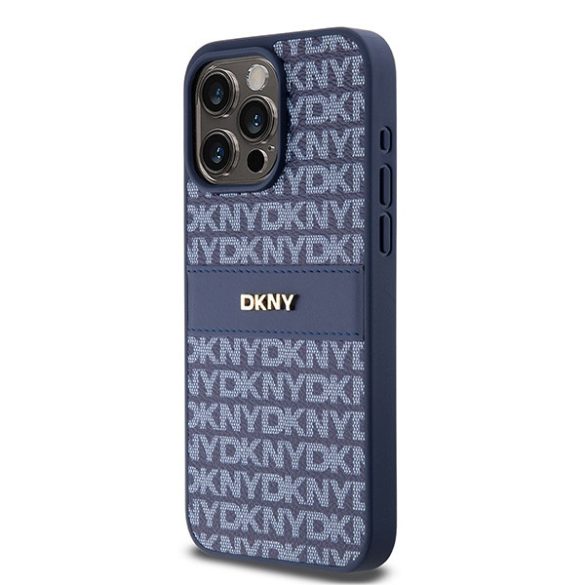 DKNY DKHCP15XPRTHSLB Leather Mono Stripe & Metal Logo tok iPhone 15 Pro Max - kék