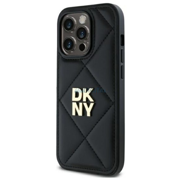 DKNY DKHCP14LPQDSLK Quilted Stack Logo tok iPhone 14 Pro - fekete