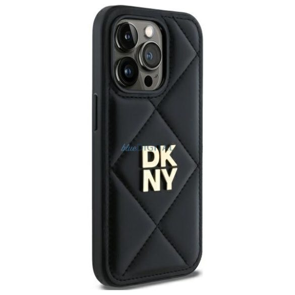 DKNY DKHCP14LPQDSLK Quilted Stack Logo tok iPhone 14 Pro - fekete