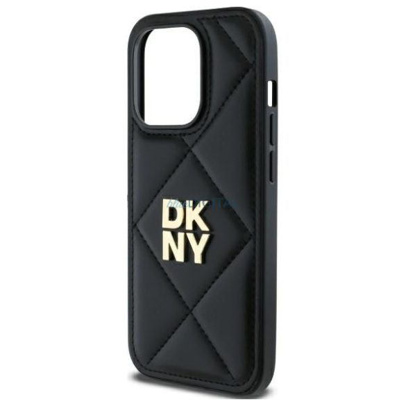 DKNY DKHCP14LPQDSLK Quilted Stack Logo tok iPhone 14 Pro - fekete