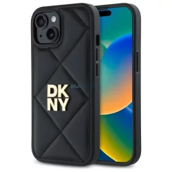   DKNY DKHCP15SPQDSLK Quilted Stack Logo tok iPhone 15 - fekete