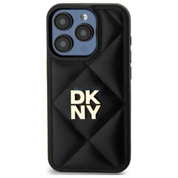 DKNY DKHCP15SPQDSLK Quilted Stack Logo tok iPhone 15 - fekete