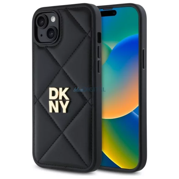 DKNY DKHCP15MPQDSLK Quilted Stack Logo tok iPhone 15 Plus - fekete