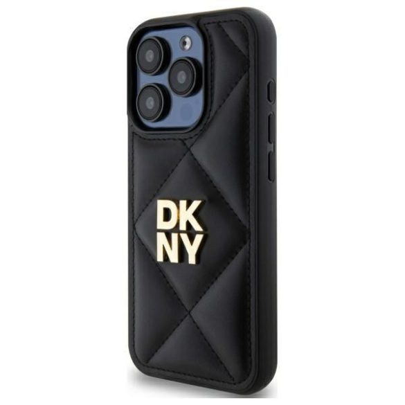 DKNY DKHCP15LPQDSLK Quilted Stack Logo tok iPhone 15 Pro - fekete