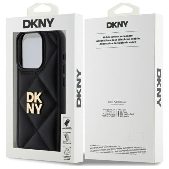 DKNY DKHCP15XPQDSLK Quilted Stack Logo tok iPhone 15 Pro Max - fekete