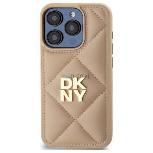 DKNY DKHCP14LPQDSLE Quilted Stack Logo tok iPhone 14 Pro - bézs