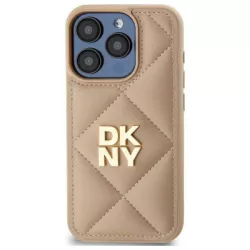   DKNY DKHCP14XPQDSLE Quilted Stack Logo tok iPhone 14 Pro Max - bézs