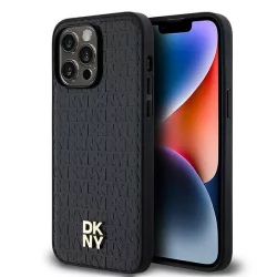  DKNY DKHMP13XPSHRPSK Leather Pattern Metal Logo MagSafe-kompatibilis tok iPhone 13 Pro Max - fekete