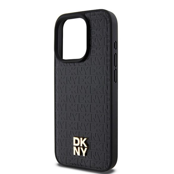 DKNY DKHMP15LPSHRPSK Leather Monogram Pattern Metal Logo MagSafe-kompatibilis tok iPhone 15 Pro - fekete