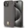 DKNY DKHMP15SPSHRPSW Leather Pattern Metal Logo MagSafe-kompatibilis tok iPhone 15 - barna