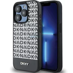   DKNY DKHMP15XPSOSPK Leather Printed Pattern Metal Logo MagSafe-kompatibilis tok iPhone 15 Pro Max - fekete