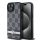 DKNY DKHCP15MPCPTSSK Leather Checkered Mono Pattern & Printed Stripes tok iPhone 15 Plus / 14 Plus - fekete