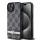 DKNY DKHCP15MPCPTSSK Leather Checkered Mono Pattern & Printed Stripes tok iPhone 15 Plus - fekete