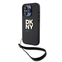   DKNY DKHCP15LPBSWSK Wrist Strap Stock Logo tok iPhone 15 Pro - fekete
