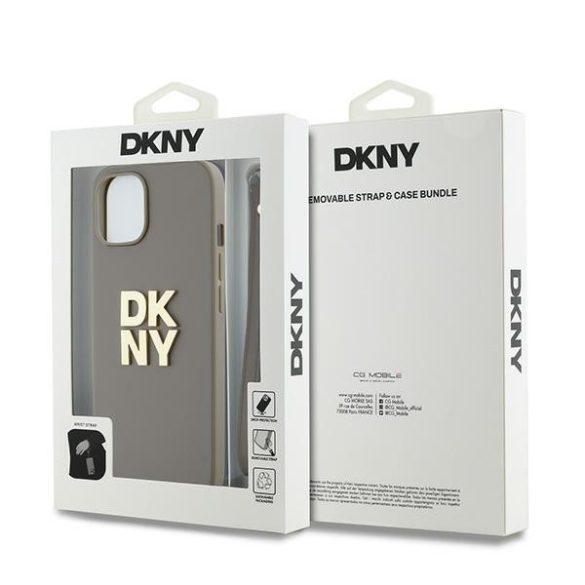 DKNY DKHCP15MPBSWSE Wrist Strap Stock Logo tok iPhone 15 Plus - bézs